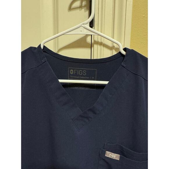Figs Technical Collection Men's Short Sleeve Navy Blue Medical Scrub Top Sz M - Picture 5 of 12
